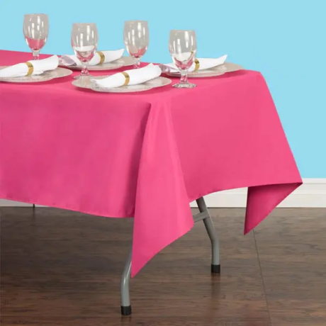 Rectangular polyester tablecloth fuchsia
