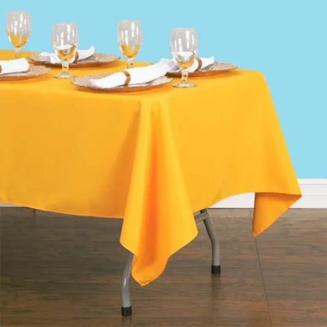 Rectangular polyester tablecloth gold 1