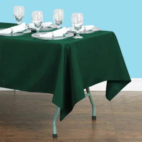 Rectangular polyester tablecloth hunter green
