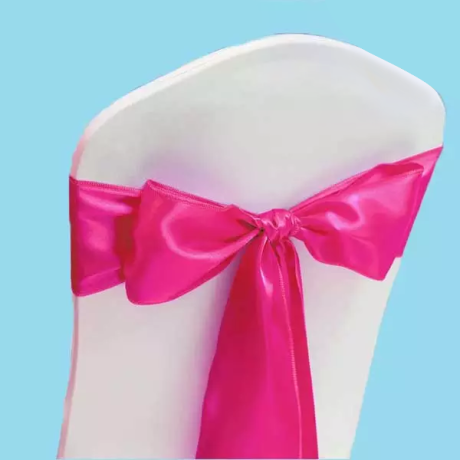 Satin chair sash fuchsia 1