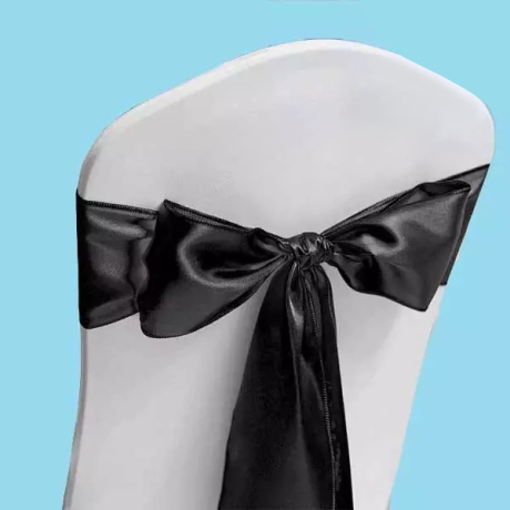 Satin chair sash black 1