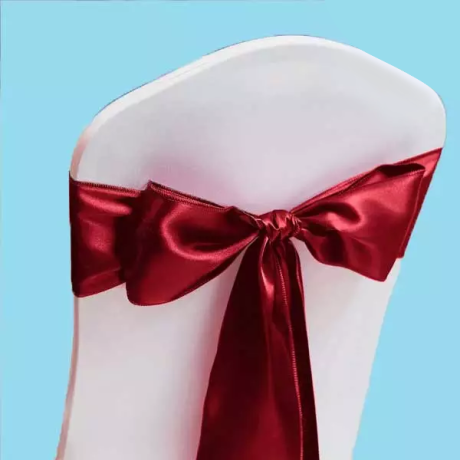Satin chair sash burgundy 1