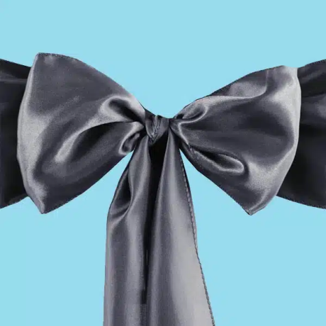 Satin chair sash charcoal