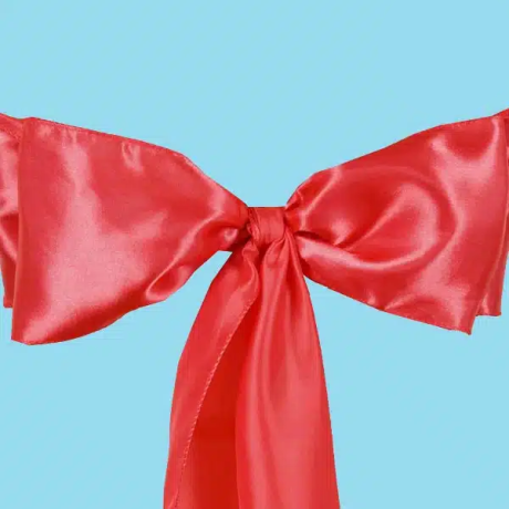 Satin chair sash coral