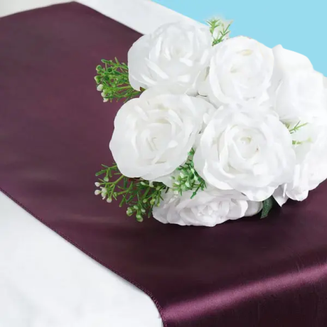 Table runner satin eggplant 1