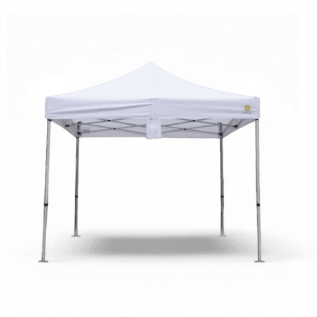 10x10 white pop-up canopy tent with adjustable legs for outdoor event rentals in Los Angeles.